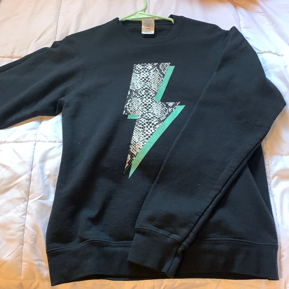 Black lightning bolt sweatshirt